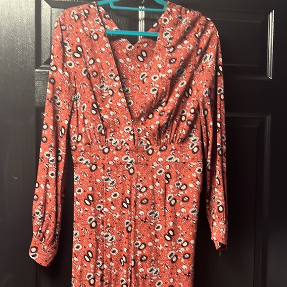 Free People Anthropologie Some like it hot floral 1 piece rust vintage jumpsuit - Picture 4 of 10